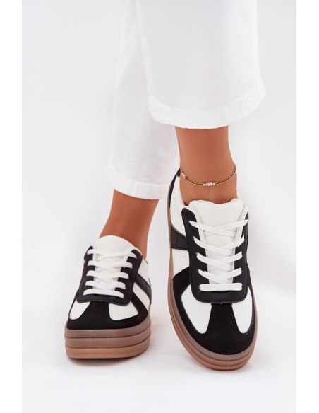 Women's Platform Sneakers Black-White Sivirae