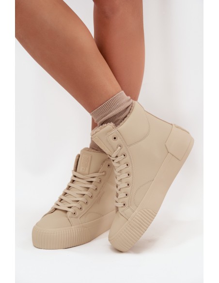 Lined Women's Platform Sneakers Big Star OO274795 Beige