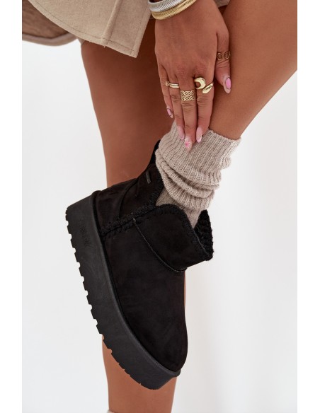 Women's Snow Boots On Platform With Stitching Big Star SS274128 Black