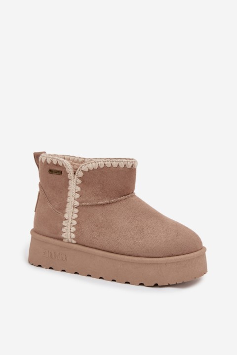 Women's Snow Boots On Platform With Stitching Big Star SS274129 Beige