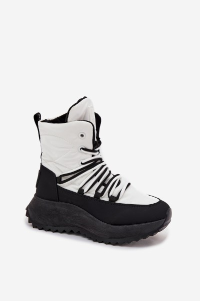 Ladies Snow Boots With Zipper Big Star SS274060 White-Black 2