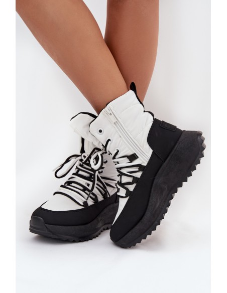 Ladies Snow Boots With Zipper Big Star SS274060 White-Black