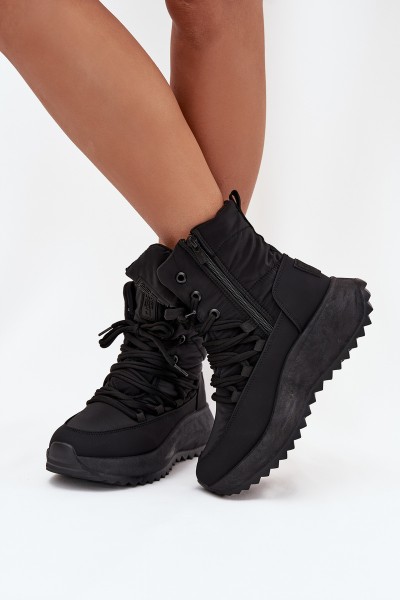 Women s Snow Boots With Zipper Big Star SS274059 Black