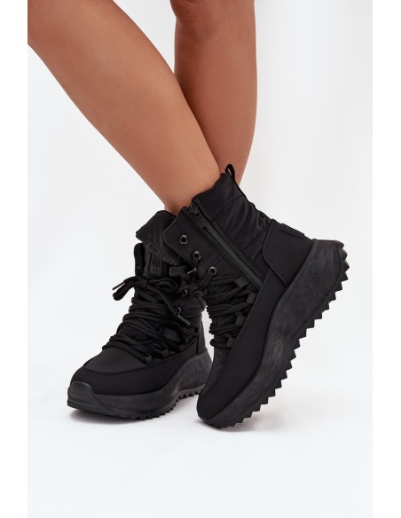 Women s Snow Boots With Zipper Big Star SS274059 Black