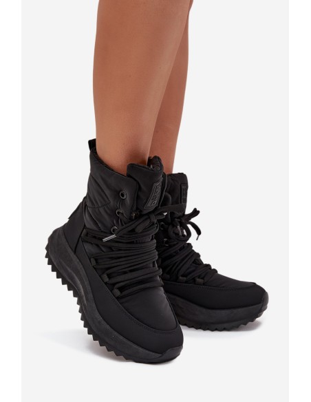 Women s Snow Boots With Zipper Big Star SS274059 Black