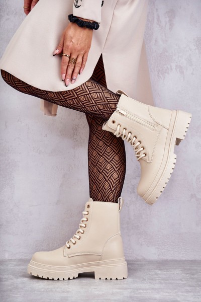 Women's Warm Leather Boots Light Beige Dorchen 2