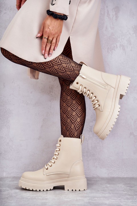 Moteriški šilti odiniai aulinukai šviesiai smėlio spalvos Dorchen