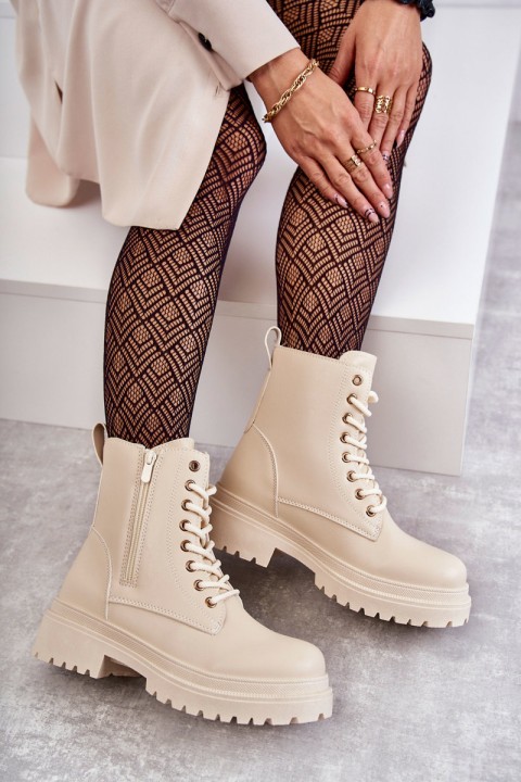 Women's Warm Leather Boots Light Beige Dorchen