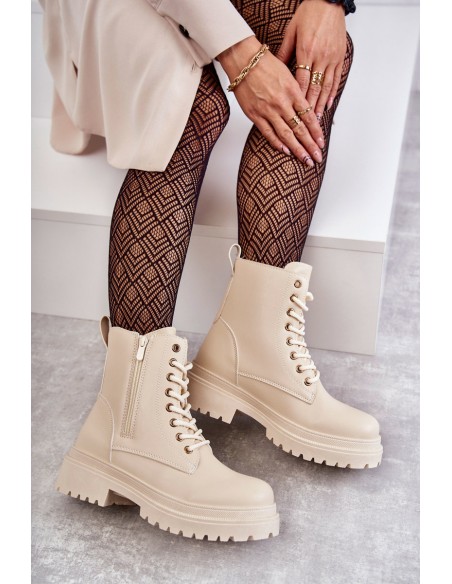 Women's Warm Leather Boots Light Beige Dorchen