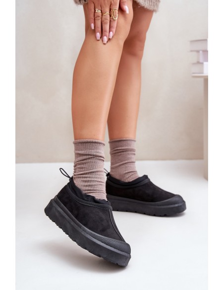 Womens Snow Boots On Platform With Low Shaft Black Izamine