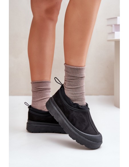 Womens Snow Boots On Platform With Low Shaft Black Izamine