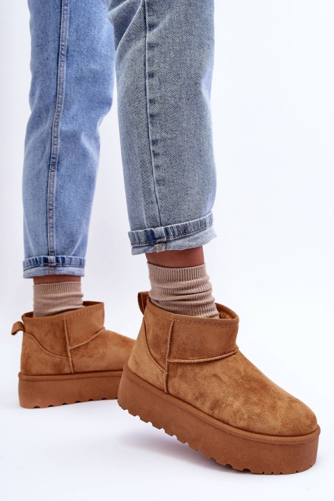 Brown Corcoran Suede Snow Boots On Platform