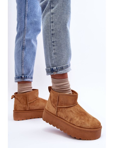 Brown Corcoran Suede Snow Boots On Platform