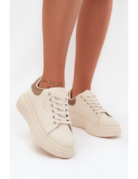 Ladies Platform Sneakers Big Star SS274246 Light Beige