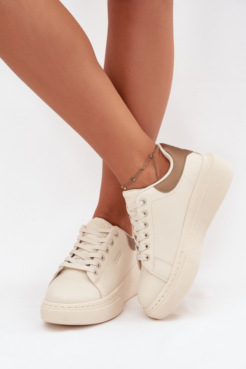 Ladies Platform Sneakers Big Star SS274246 Light Beige
