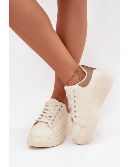 Ladies Platform Sneakers Big Star SS274246 Light Beige