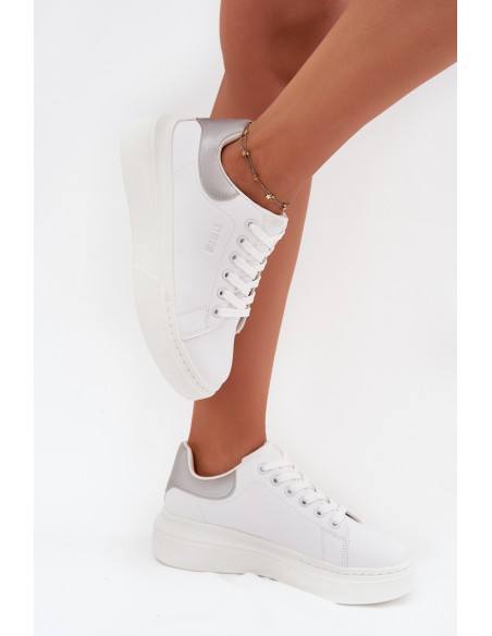 Women's Platform Sneakers Big Star SS274245 White-Silver