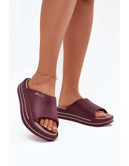 Women's Platform Sandals Big Star SS274425 Burgundy