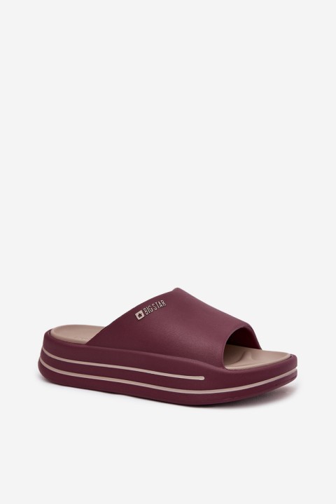 Moteriškos platforminės basutės Big Star SS274425 Burgundijos spalvos