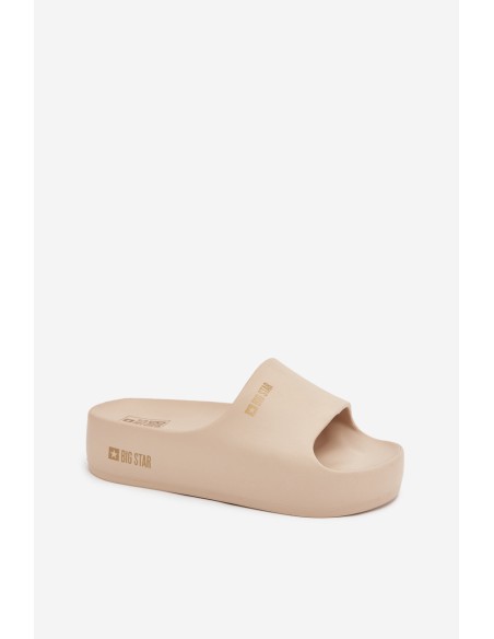 Women's Foam Slippers On Massive Platform Big Star SS274722 Beige