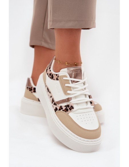 Women's Platform Sneakers Big Star SS274357 Panther White-Beige