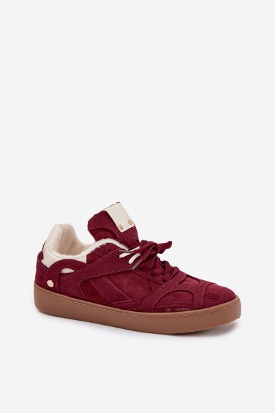 Women's Sneakers Platform with Fur Lined Bordeaux Solvia 2