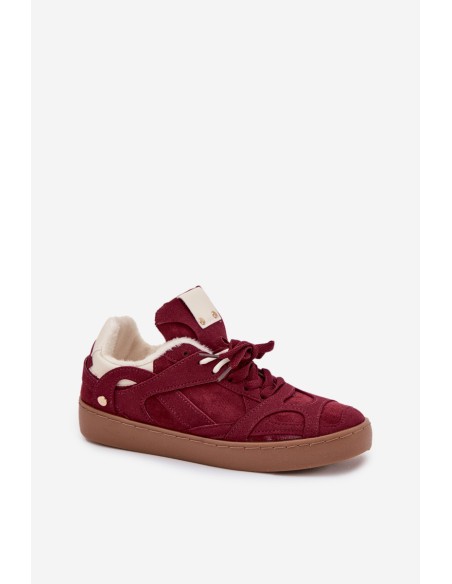 Women's Sneakers Platform with Fur Lined Bordeaux Solvia