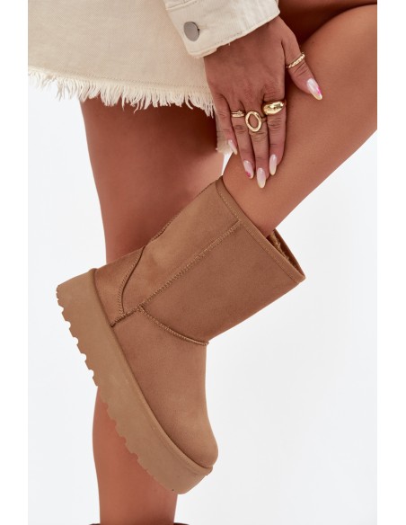 Women's Insulated Snow Boots with Fur Camel Abrams