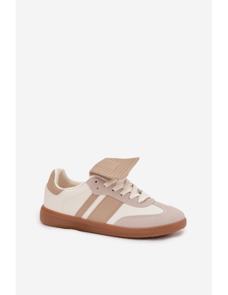 Low Women's Sneakers With Turned Tongue Beige Ardira