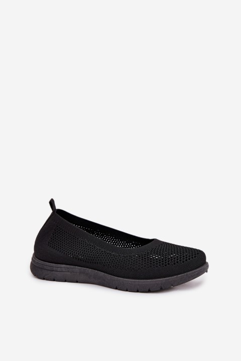 Ladies Mesh Ballerinas In Sporty Style Black Virella