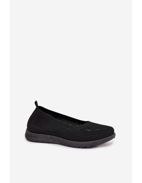 Ladies Mesh Ballerinas In Sporty Style Black Virella