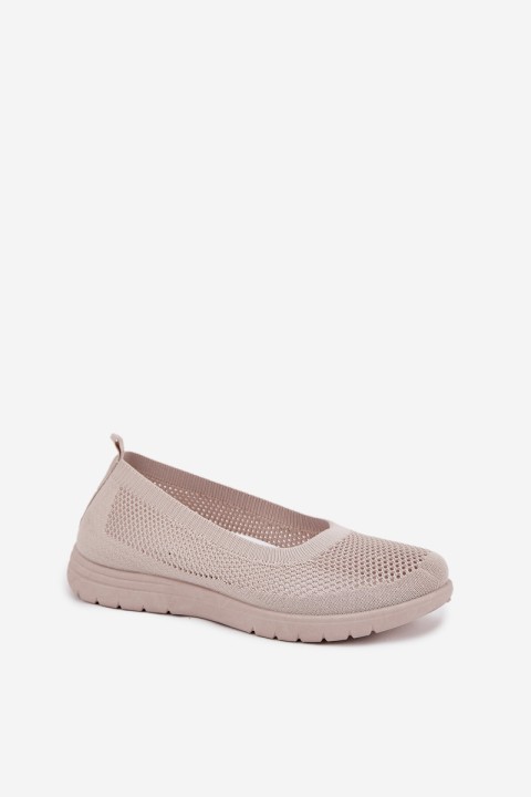 Ladies Mesh Ballerinas In Sporty Style Beige Virella