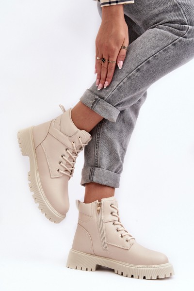 Moteriški aulinukai su užtrauktuku ir fliso pamušalu smėlio spalvos Gremiva 2