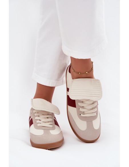 Low Women Sneakers With Folded Tongue Burgundy Ardira