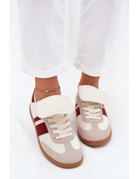 Low Women Sneakers With Folded Tongue Burgundy Ardira