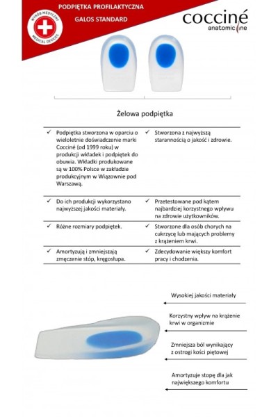 Gel heel inserts for spurs COCCINE GALOS 2