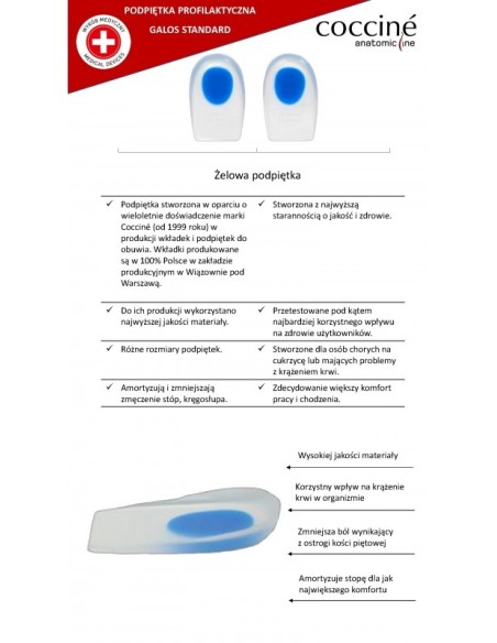 Gelio įdėklai kulnams spurtams COCCINE GALOS
