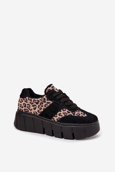 Zomšiniai sportbačiai moterims su stora platforma Vinceza 66841 Panther Black 2