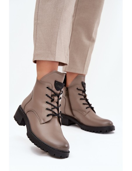 Insulated Women's Block Heel Boots Vinceza 58609 Grey