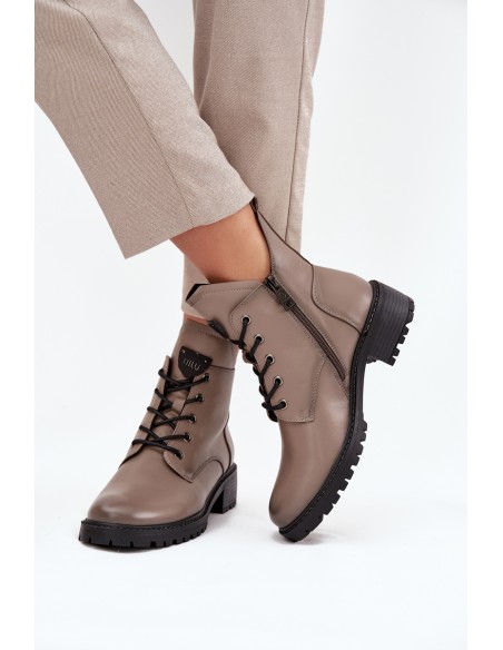 Insulated Women's Block Heel Boots Vinceza 58609 Grey