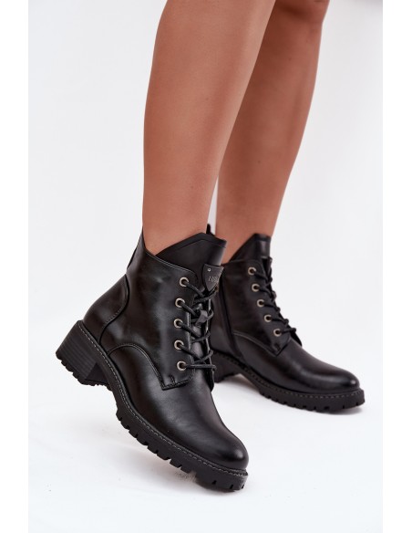 Insulated Women's Block Heel Boots Vinceza 58609 Black