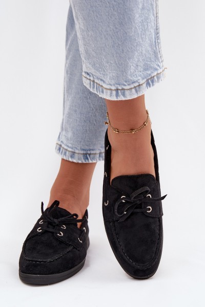 Women's Suede Loafers Big Star RR274948 Black