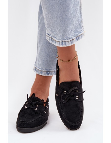 Women's Suede Loafers Big Star RR274948 Black