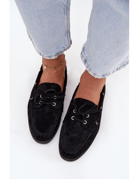 Women's Suede Loafers Big Star RR274948 Black