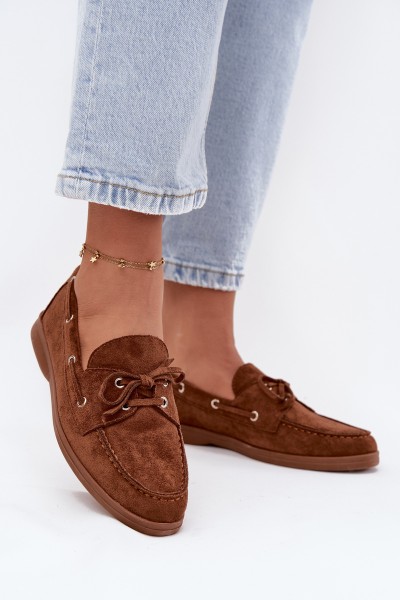 Women's Loafers Moccasins With Lacing Camel Calivra 2