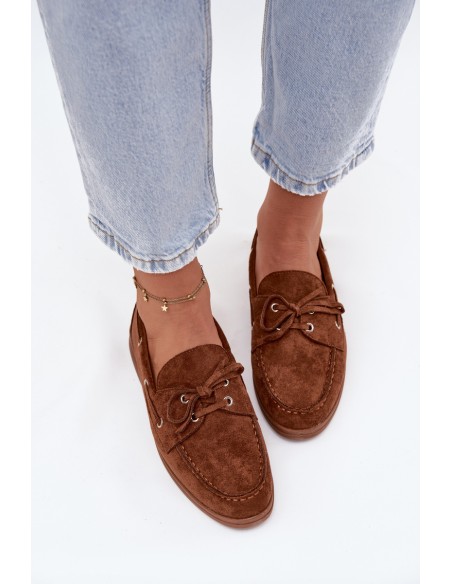 Women's Loafers Moccasins With Lacing Camel Calivra