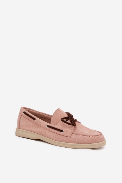 Women's Loafers With Laces Light Pink Calivra 2