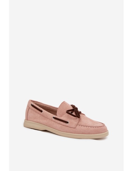 Women's Loafers With Laces Light Pink Calivra
