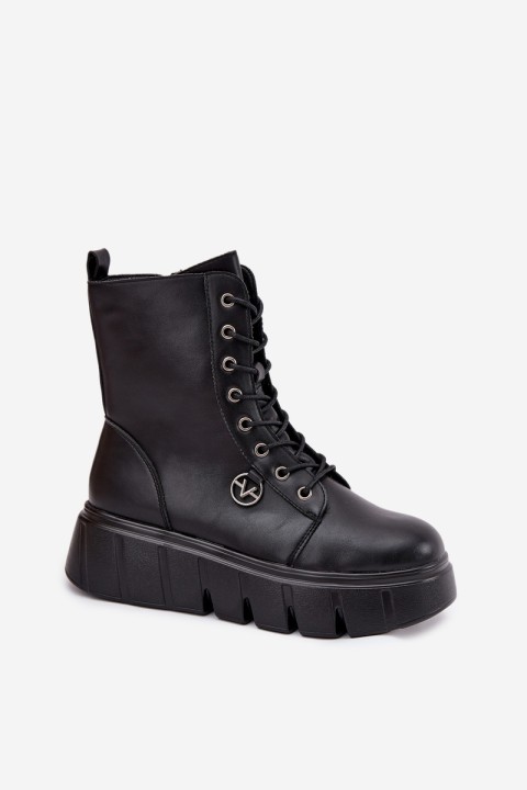 Zomšiniai aulinukai su didele platforma, pleištiniu kulnu, juodi Lavica