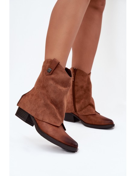 Insulated Cowboy Boots With Heel Camel Sylvette